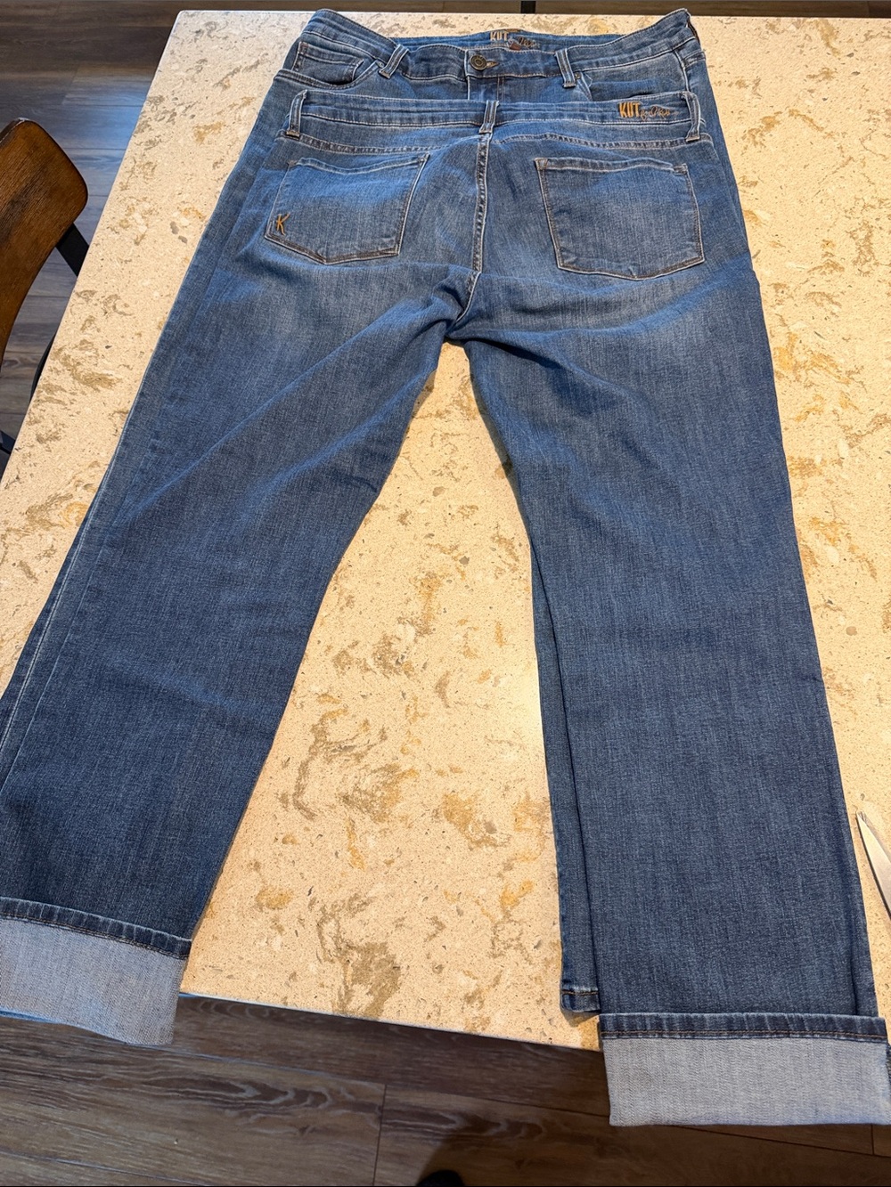 2 pairs Kut from the Kloth straight leg jeans